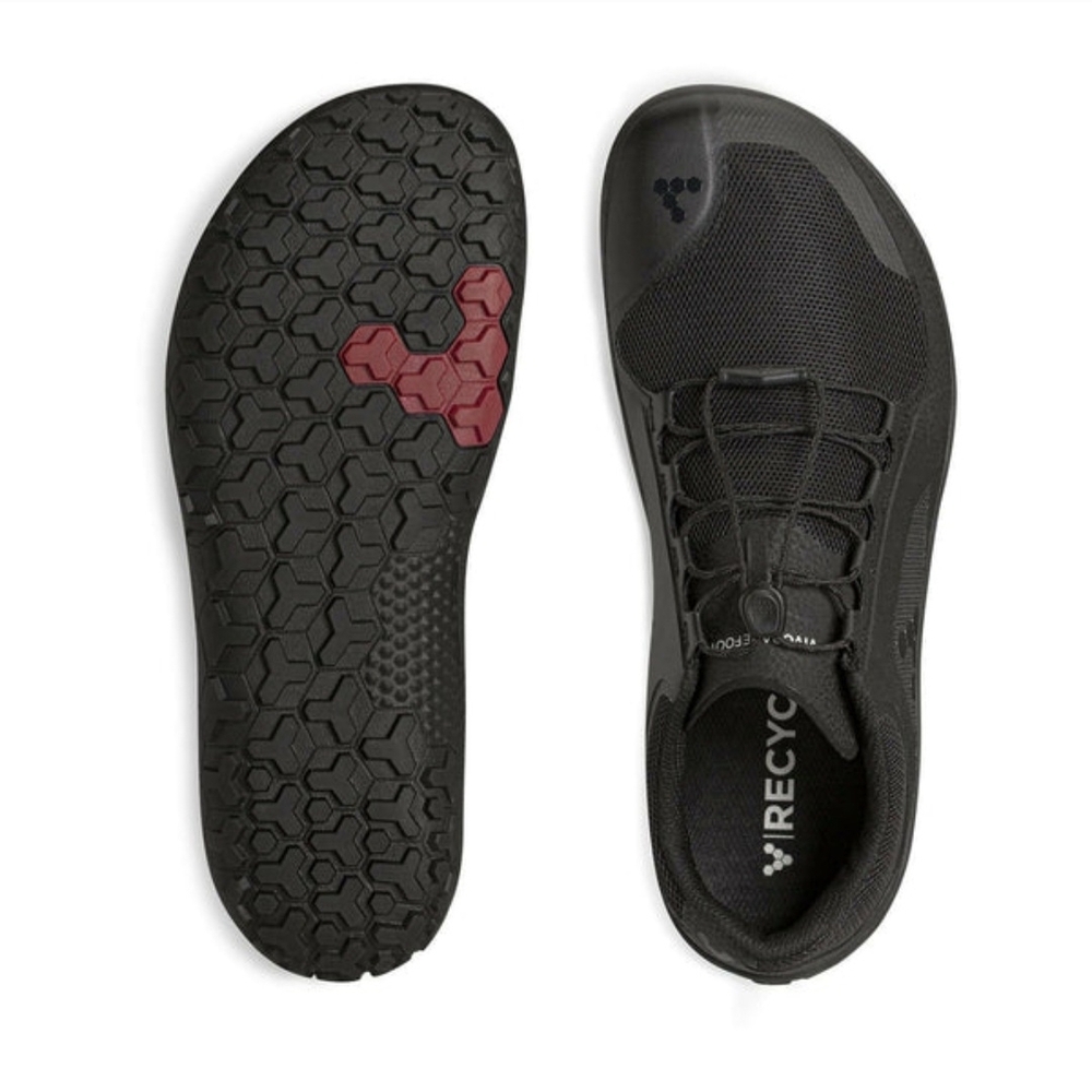 Vivo Barefoot Women’s Black Athletic Shoes with Red Accent